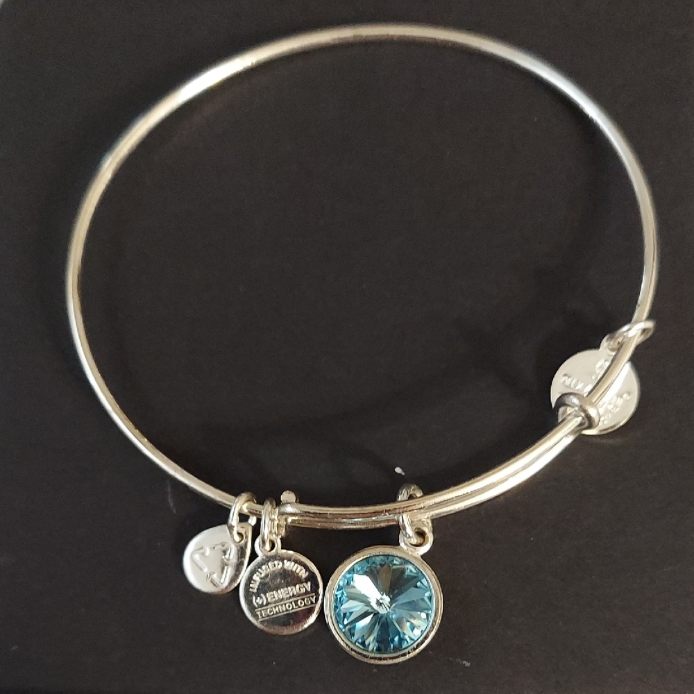 Silver Bracelet with Blue Charm